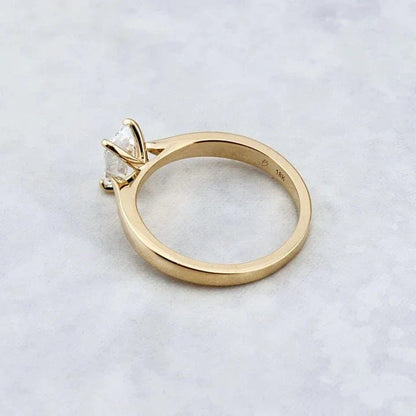 Bague solitaire Émeraude en or 14K - 18K ou platine et diamant 1 ct