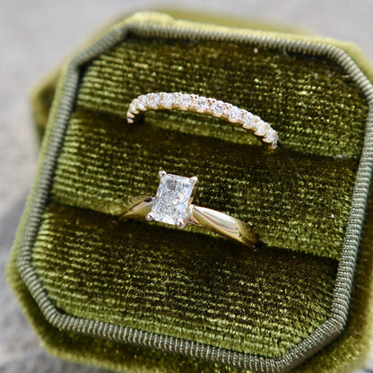 Bague solitaire Radiant en or 14K - 18K ou platine et diamant 0,5 ct