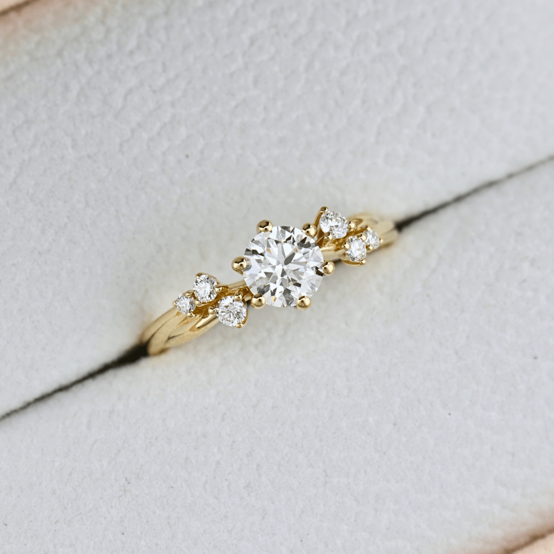 Bague solitaire Torsade en or 14K - 18K ou platine et diamant 0,55 ct