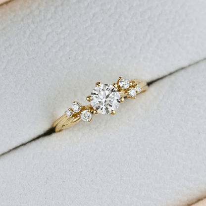 Bague solitaire Torsade en or 14K - 18K ou platine et diamant 0,55 ct