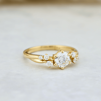 Bague solitaire Torsade en or 14K - 18K ou platine et diamant 0,55 ct