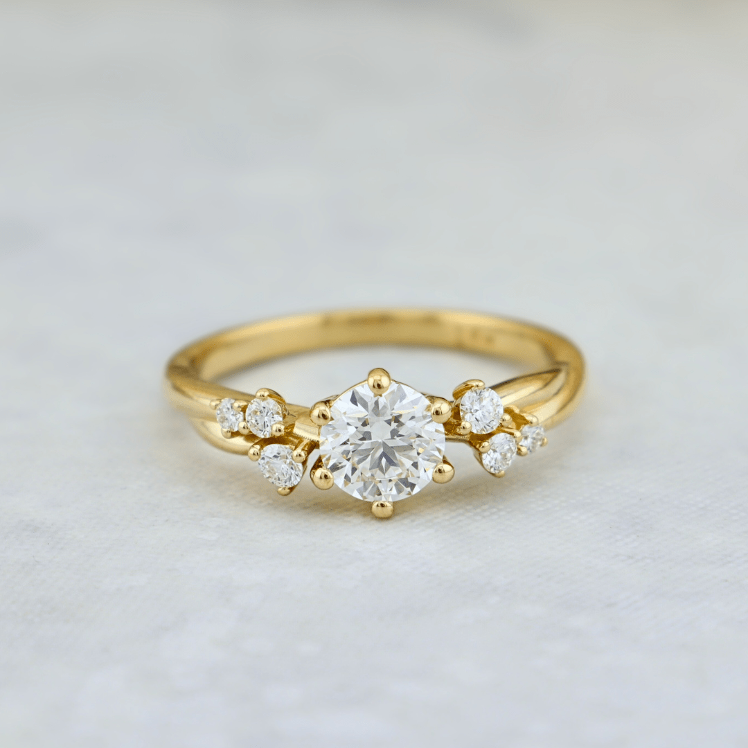 Bague solitaire Torsade en or 14K - 18K ou platine et diamant 0,55 ct