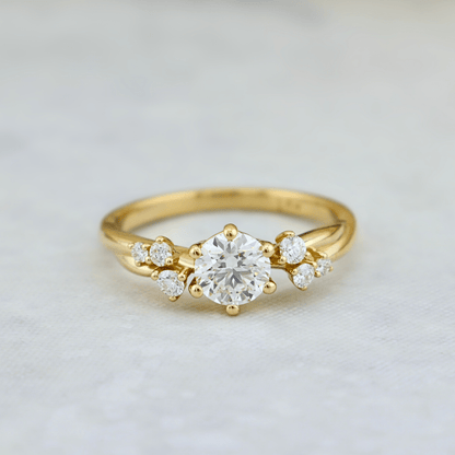 Bague solitaire Torsade en or 14K - 18K ou platine et diamant 0,55 ct