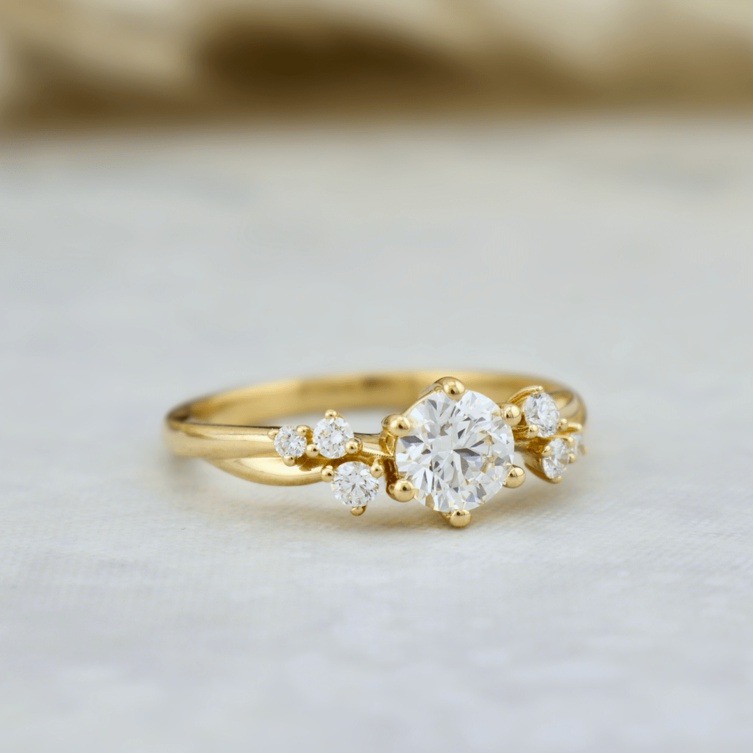 Bague solitaire Torsade en or 14K - 18K ou platine et diamant 0,55 ct
