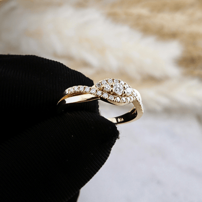 Bague Torsade en or 14K - 18K ou platine et diamants