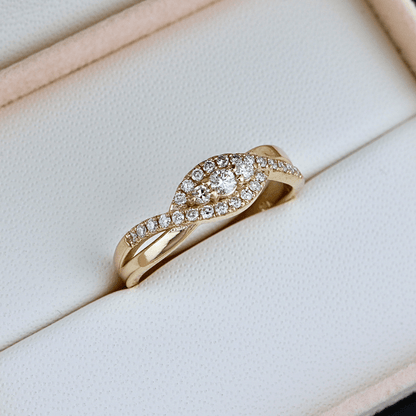 Bague Torsade en or 14K - 18K ou platine et diamants