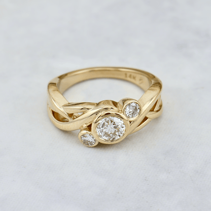 Bague Torsade en or 14K - 18K ou platine et diamants