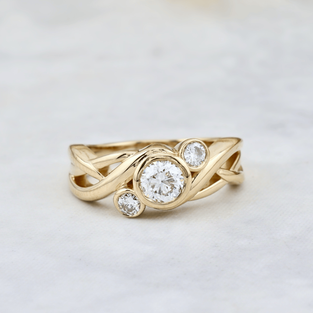 Bague Torsade en or 14K - 18K ou platine et diamants