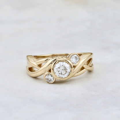 Bague Torsade en or 14K - 18K ou platine et diamants