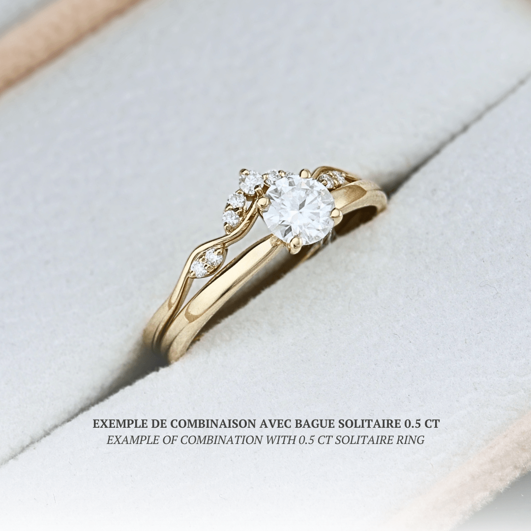 Bague Vague en or 10K ou argent sterling et moissanites