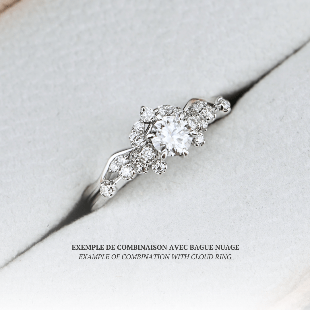 Bague Vague en or 10K ou argent sterling et moissanites