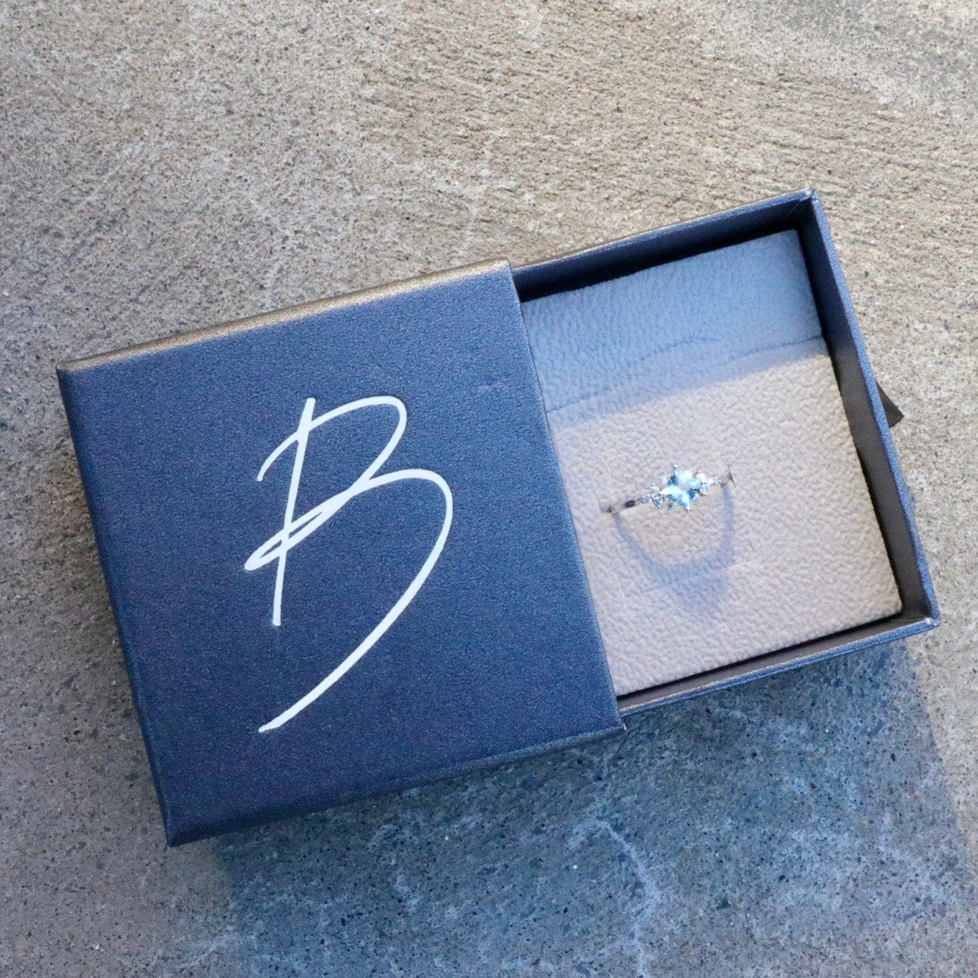 Bagues Princesse en or 14K - 18K, aigue-marine et diamants