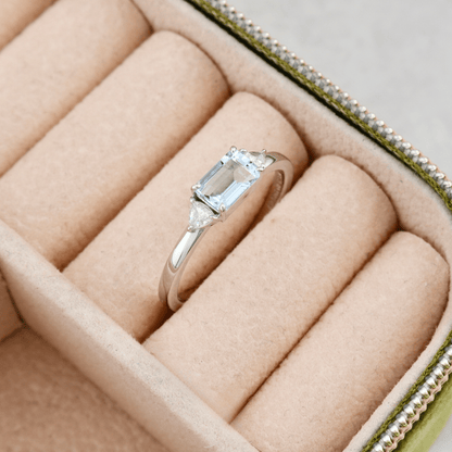 Bagues Prisme en or 14K, aigue-marine et diamants