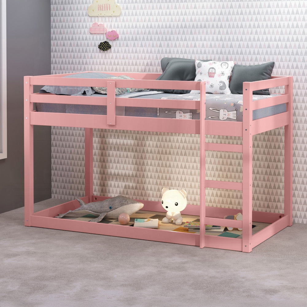 Barney Twin Bunk Loft Bed - Pink