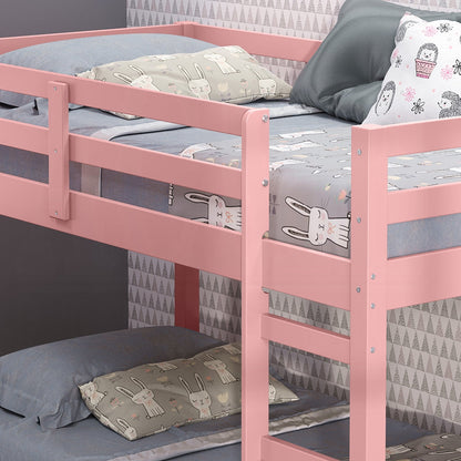 Barney Twin Bunk Loft Bed - Pink