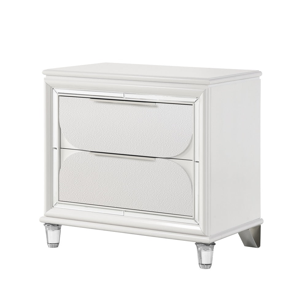 Cassandra LED Nightstand - Pearl White