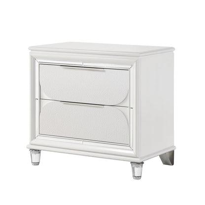 Cassandra LED Nightstand - Pearl White