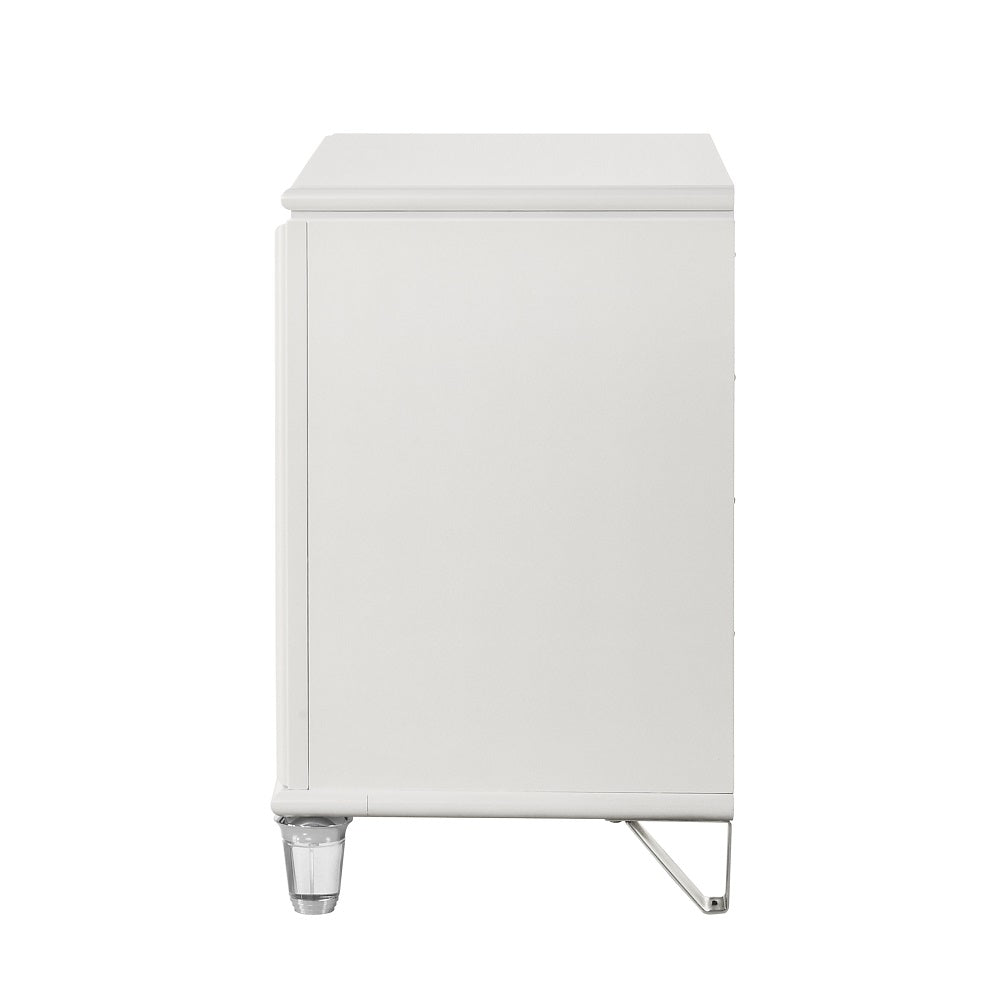 Cassandra LED Nightstand - Pearl White