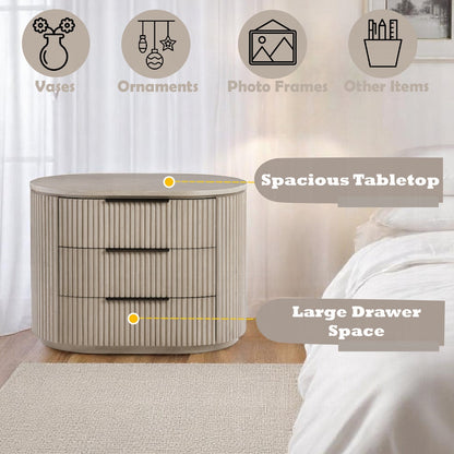 Chianti Luxury Chanel Night Stand w/USB Port - Light Oak