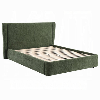 Purus Upholstered Platform Bed - Moss Green
