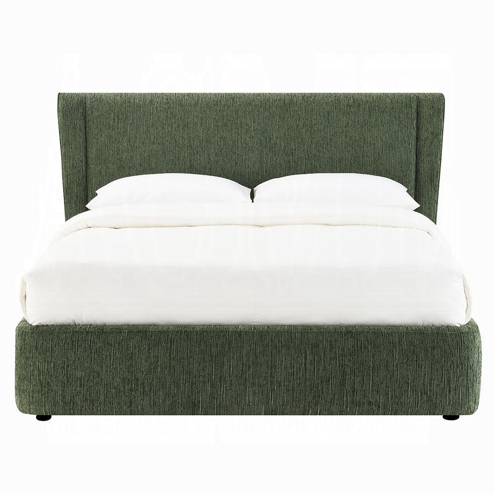Purus Upholstered Platform Bed - Moss Green
