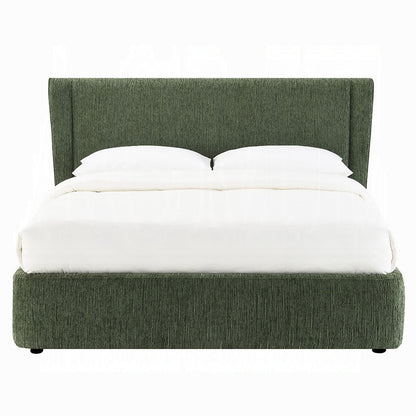Purus Upholstered Platform Bed - Moss Green