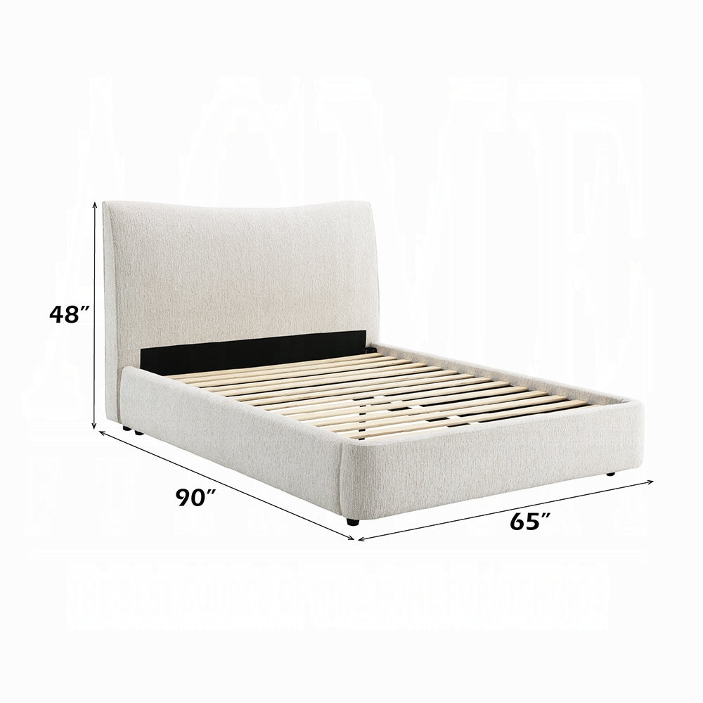 Tocan Upholstered Platform Bed - Beige
