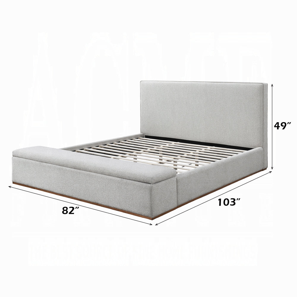 Daisy Storage Upholstered Platform Bed - Grey