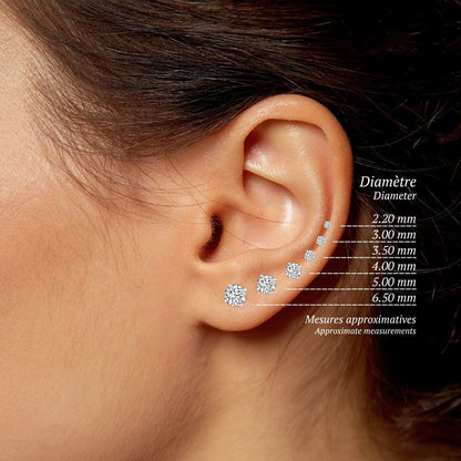 Boucles d'oreilles Classiques en or 14K et diamants