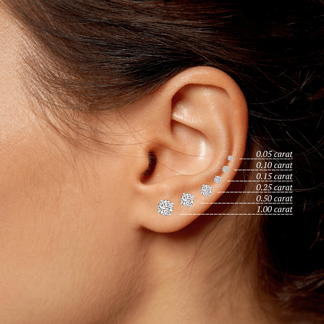 Boucles d'oreilles Classiques en or 14K et diamants