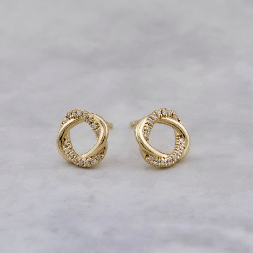 Boucles d'oreilles Entrelacées en or 10K et moissanites