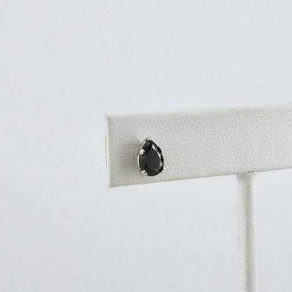 Boucles d'oreilles Moissanites noires en or 10K - 14K - 18K ou platine