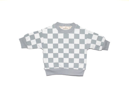 Checkered Print Crew Neck