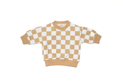 Checkered Print Crew Neck