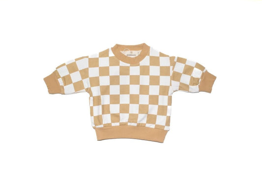 Checkered Print Crew Neck