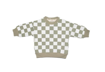 Checkered Print Crew Neck