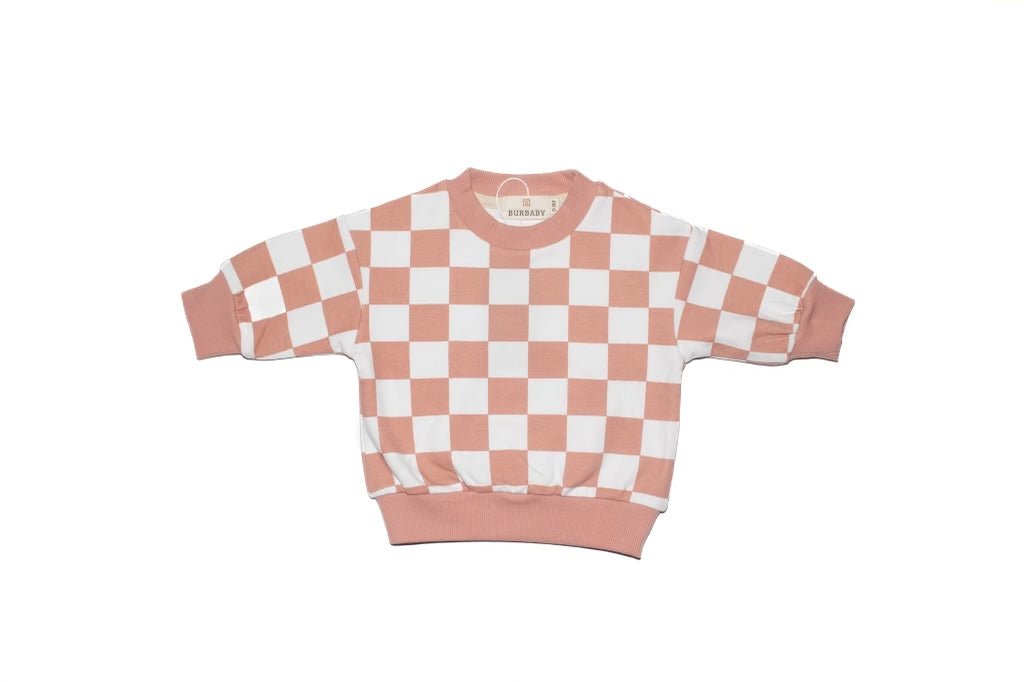 Checkered Print Crew Neck