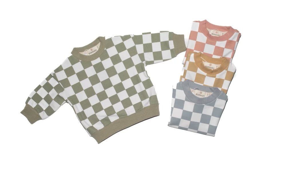 Checkered Print Crew Neck