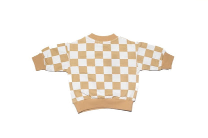 Checkered Print Crew Neck