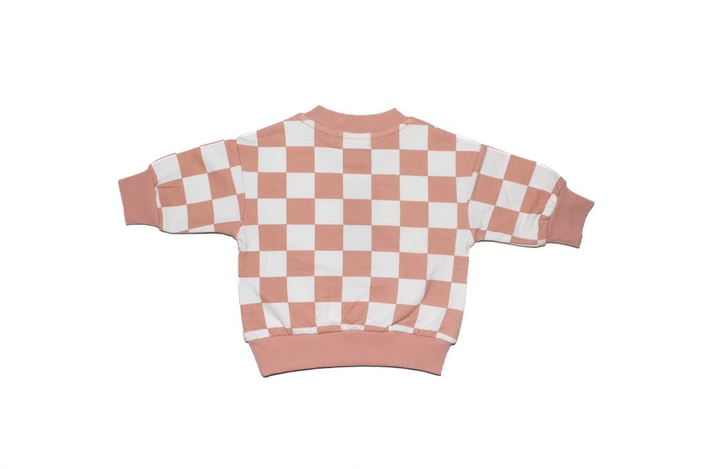 Checkered Print Crew Neck