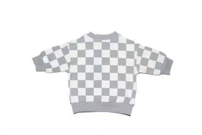 Checkered Print Crew Neck