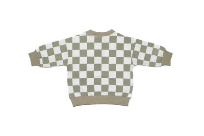 Checkered Print Crew Neck