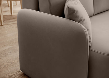 Hadson 3 Seater Storage Sleeper Chaise Sofa - Beige