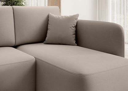 Hadson 3 Seater Storage Sleeper Chaise Sofa - Beige