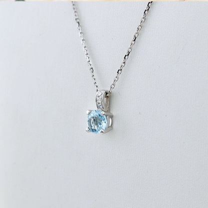 Collier Aqua en or 14K, diamants et topaze