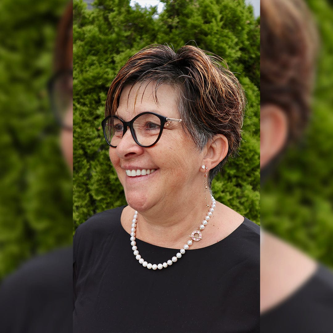 Collier de perles d'eau douce, or 14K serti de tourmalines et diamants