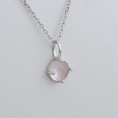 Collier en argent sterling et Quartz rose