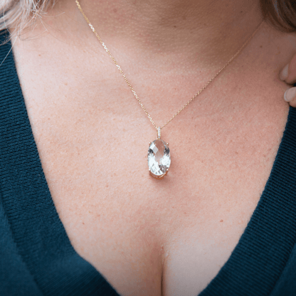 Collier en or 14K, diamants et améthyste verte