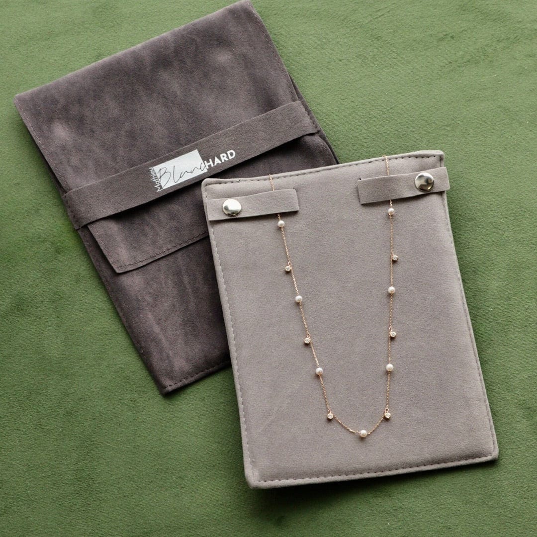 Collier en or 14K serti de diamants et perles