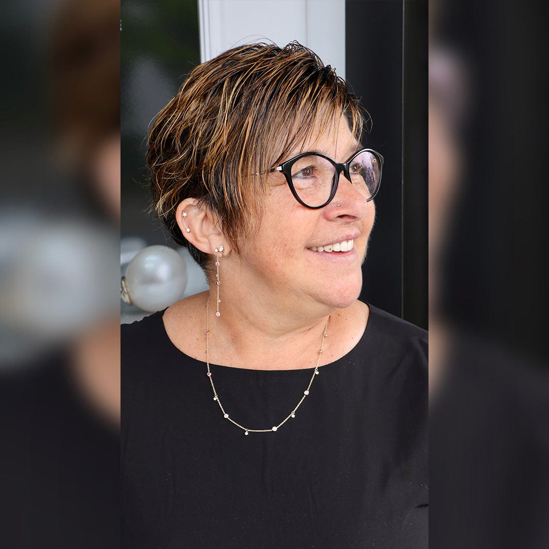 Collier en or 14K serti de diamants et tourmaline